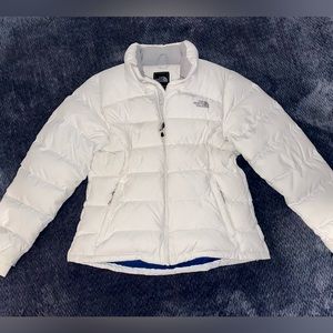 North Face puffer ski jacket white size large